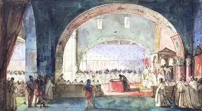 The meeting of the Chapter of the Order of the Temple held in Paris in 1147 by Francois Marius Granet